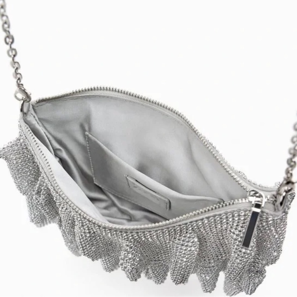 Zara Ruffled Mesh Crossbody Bag - Picture 5 of 7